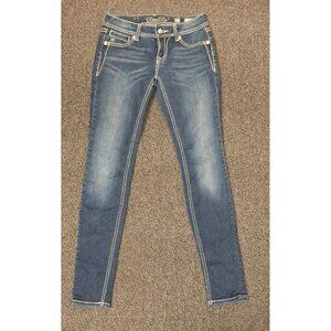 Miss Me Jeans Womens Size 27 Jegging Skinny Embellished Cross Flap Pockets Bling